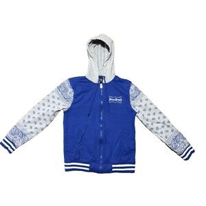 Dogg Supply By Snoop Blue & Gray Hoodie Sweatshirt Zip Jacket Men's S